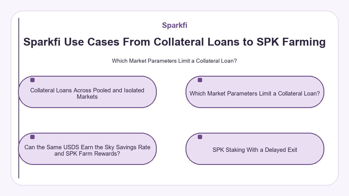 Topic diagram: Sparkfi Use Cases From Collateral Loans to SPK Farming